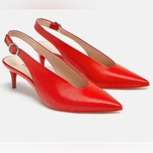 Red patent Zara Basics Kitten Heels!